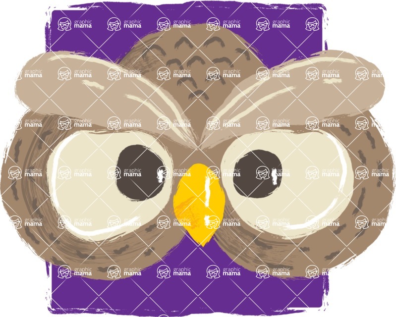 Cartoon Animal PNG Clipart - Fun Owl Watercolor Avatar